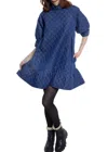 Dizzy Lizzie St. Tropez Softly Quilted Dress In Denim In Blue