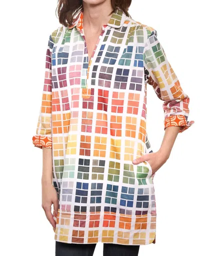 Dizzy Lizzie Vail Popover Tunic In Multi Colored