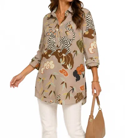 Dizzy Lizzie Vail Tunic In Safari In Multi