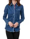 Dizzy Lizzie Women's Cape Cod Button Down In Denim In Multi
