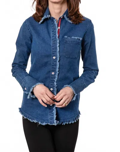 Dizzy Lizzie Women's Cape Cod Button Down In Denim In Multi