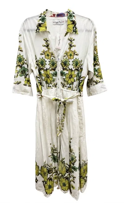 Dizzy Lizzie Women's Mrs Maisel Leaf Easter Dress In White