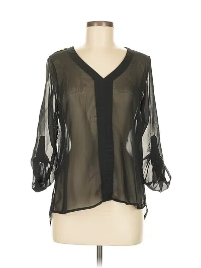 Pre-owned Dizzy Lizzy 3/4 Sleeve Blouse In Black
