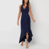 Dj Jaz Womens Sleeveless High-low Evening Gown In Blue