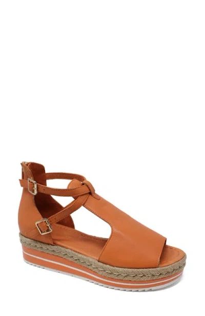 Django & Juliette Django And Juliette Alexys Flatform Sandal In Orange