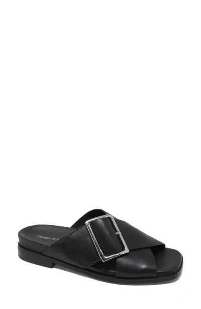 Django & Juliette Django And Juliette Efri Wide Strap Flat Sandal In Black