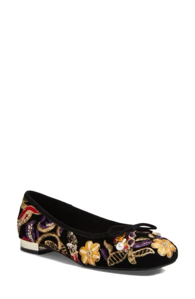 Django & Juliette Django And Juliette Foyar Embroidered Ballet Flat In Black