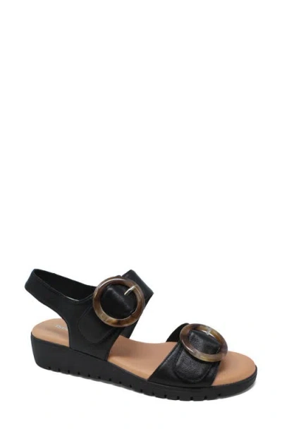 Django & Juliette Django And Juliette Meldrick Low Wedge Sandal In Black