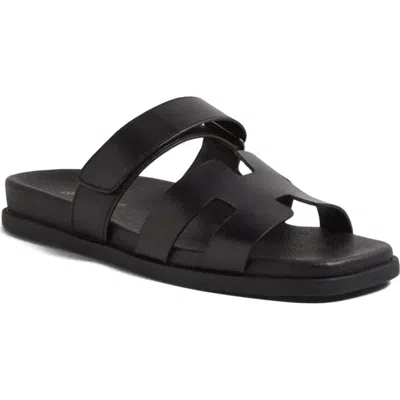 Django & Juliette Django And Juliette Nodette Flat Sandal Slide In Black