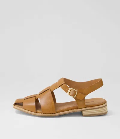Django & Juliette Women's Agotary Leather Flat Shoes In Tan In Brown