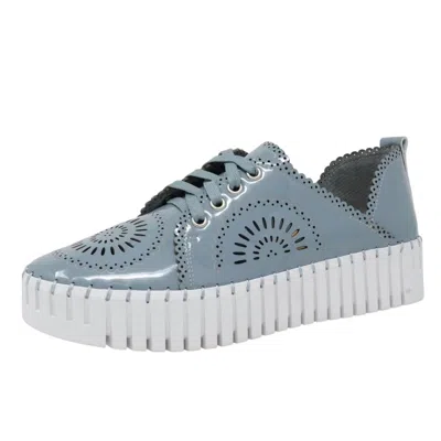 Django & Juliette Women's Bafia Denim Patent Leather Shoe In Blue