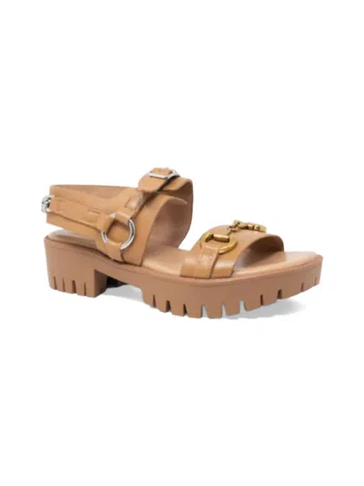 Django & Juliette Women's Briming Sandals In Dark Tan/toffee In Brown