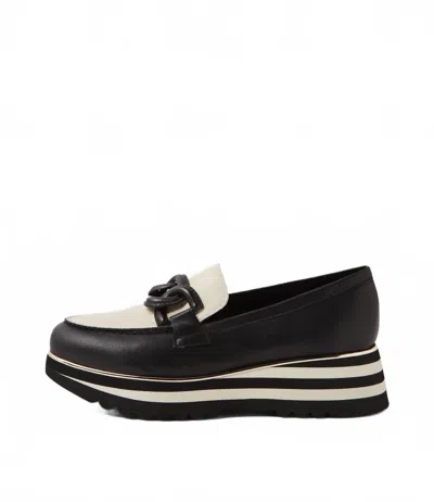Django & Juliette Women's Eaila Platform Loafers In Black-black-black And Milk Patent Leather