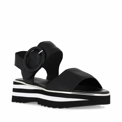 Django & Juliette Women's Harlows Platform Sandal In Black Leather