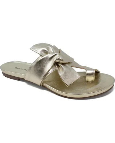 Django & Juliette Women's Jacona Slides In Pale Gold Leather In Silver