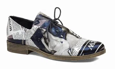 Django & Juliette Women's Kotty Loafers In News Print Leather In Multi