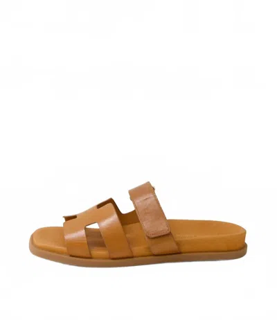 Django & Juliette Women's Nodette Flat Leather Sandal In Tan In Brown