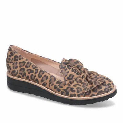 Django & Juliette Women's Oclem Foam Wedge Sandals In Camel Leopard Suede In Brown