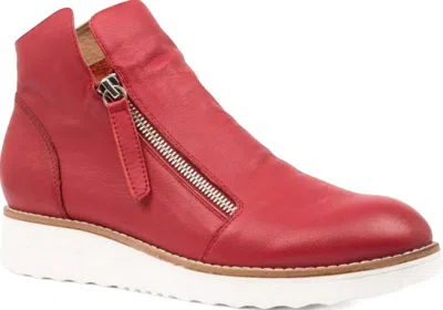 Django & Juliette Women's Ohmy Sneaker In Pinot/ White Sole Leather In Red