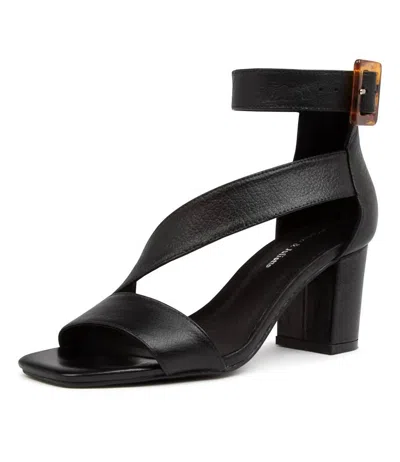 Django & Juliette Women's Pera Leather Heeled Sandals In Black