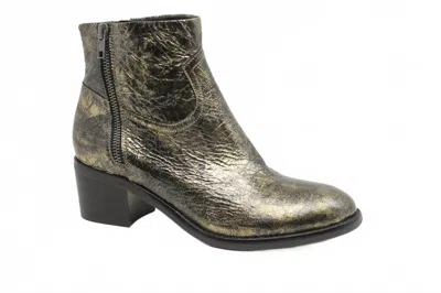 Django & Juliette Women's Rarla Ankle Boots In Black & Gold Distressed Leather In Multi