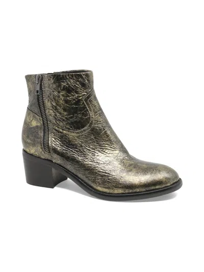 Django & Juliette Women's Rarla Ankle Boots In Black Gold Distressed Leather In Multi