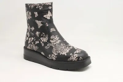 Django & Juliette Women's Tiran Ankle Boot In Black & Milk Flo In Multi