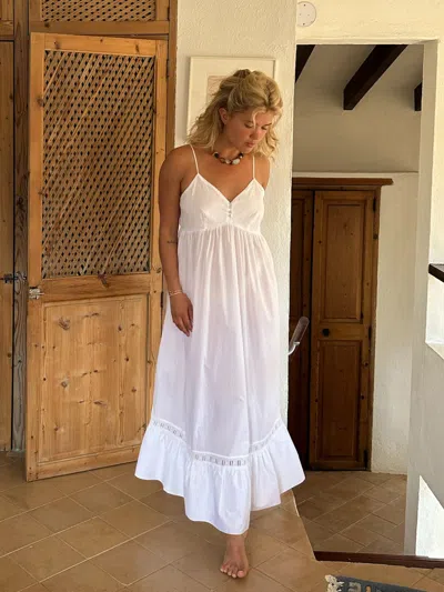 Djerf Avenue Airy Poplin Midi Dress White