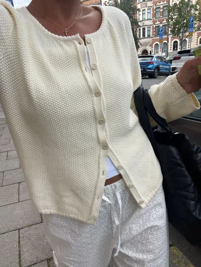 Djerf Avenue Amorini Cardigan Cream In White