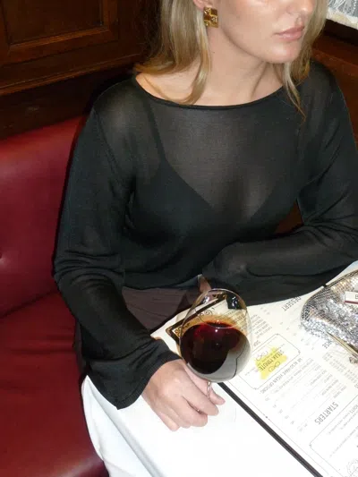 Djerf Avenue Bateau Long Sleeve Top Black