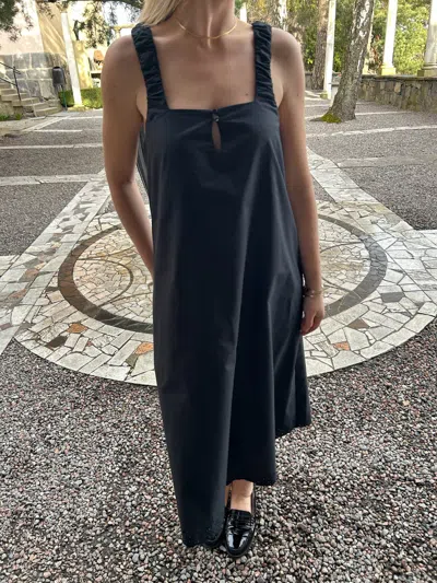 Djerf Avenue Breezy Embroidered Dress Black