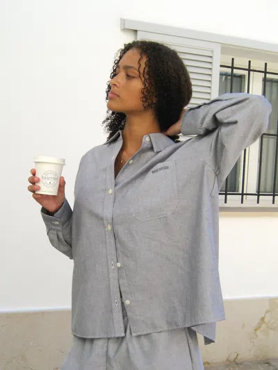 Djerf Avenue Breezy Shirt Grey In Gray