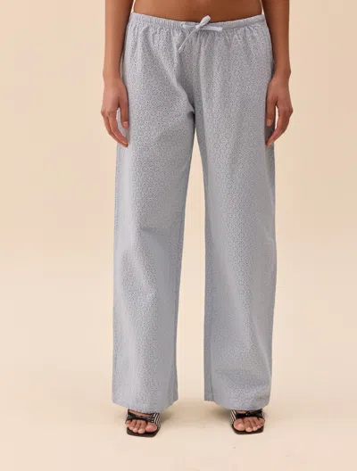 Djerf Avenue Broderie Pants Airy Blue