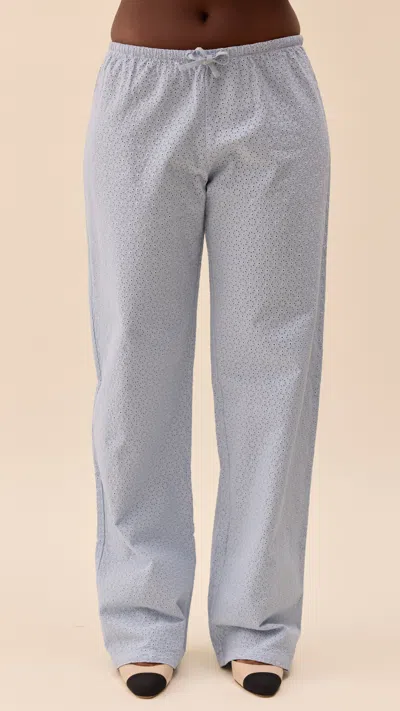 Djerf Avenue Broderie Pants Airy Blue - Tall