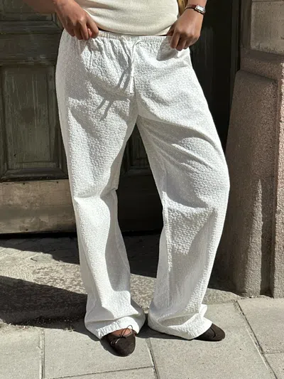 Djerf Avenue Broderie Pants White - Tall