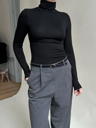 Djerf Avenue Daily Turtleneck Top Black
