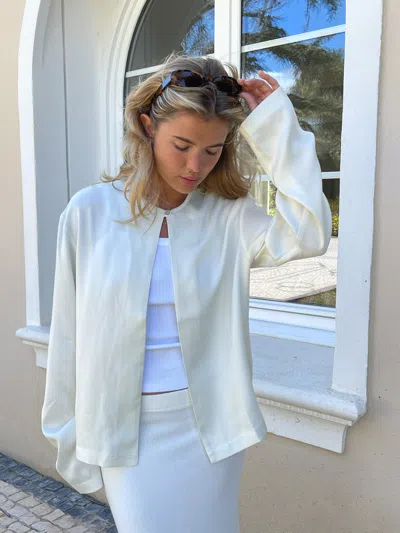 Djerf Avenue Dream Cardigan Cloud In White