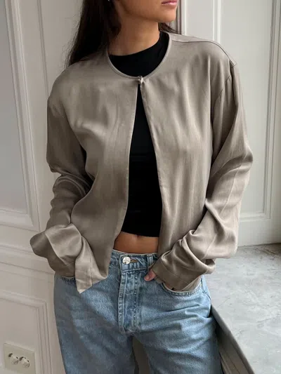 Djerf Avenue Dream Cardigan Rain In Gray