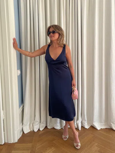 Evening Midi Dress Midnight Blue from Djerf Avenue