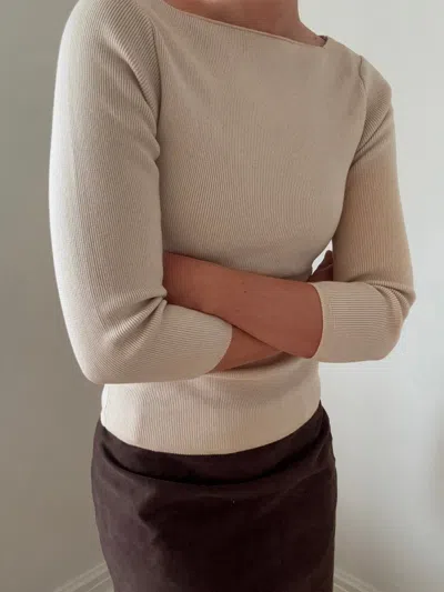 Djerf Avenue Everyday Bateau Top Sand In Neutral