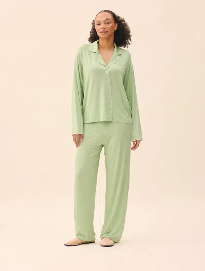 Djerf Avenue Go Slow Pants Pistachio In Green