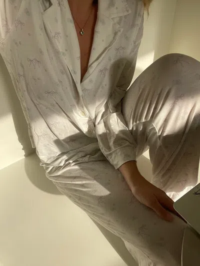 Djerf Avenue Go Slow Pj Shirt In Neutral
