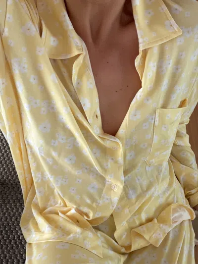 Djerf Avenue Go Slow Shirt Lemon Cake In Yellow