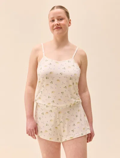 Djerf Avenue Go Slow Short Shorts Marula Bloom In Neutral