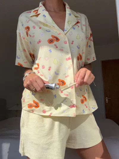 Djerf Avenue Go Slow Short Sleeve Top Fruit In White