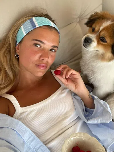 Djerf Avenue Knitted Headband In Blue