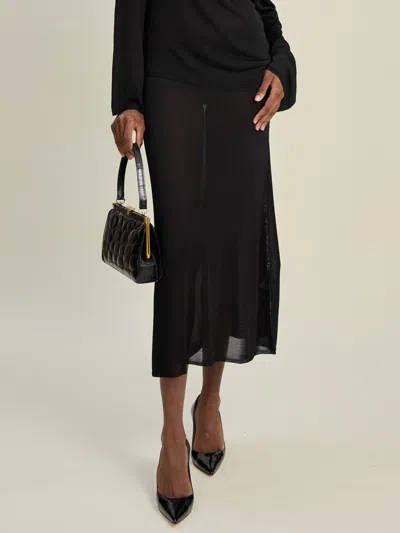 Djerf Avenue Knitted Midi Skirt Black
