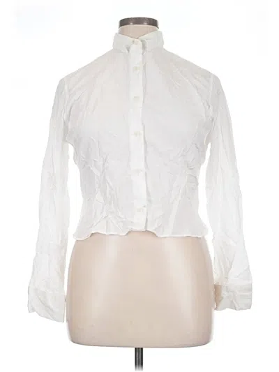 Pre-owned Djerf Avenue Long Sleeve Blouse In White