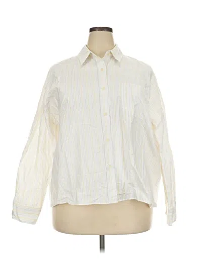 Pre-owned Djerf Avenue Long Sleeve Button Down Shirt In Ivory