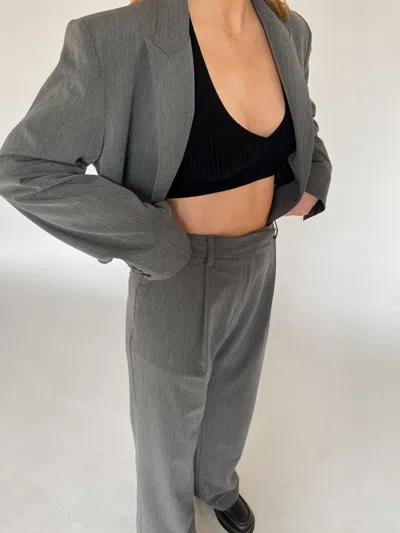 Djerf Avenue Mini Top Liquorice In Gray